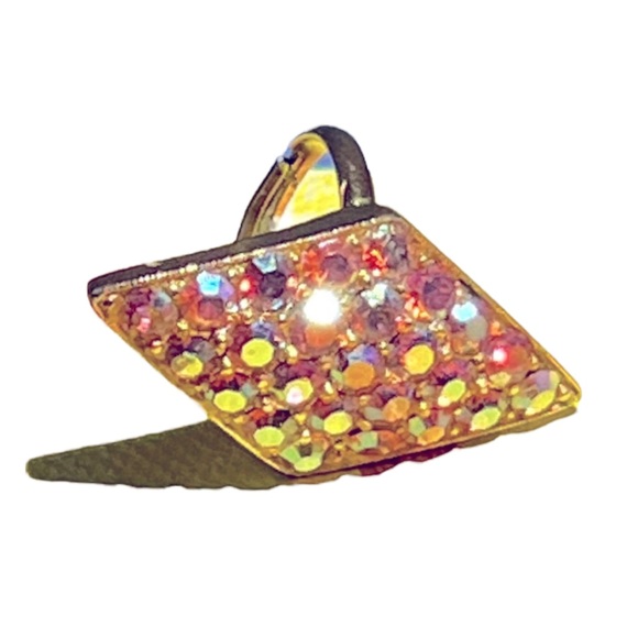 RARE VINTAGE 1950s PINK RHINESTONES Cocktail Ring JUDY LEE JEWELRY - Picture 2 of 15